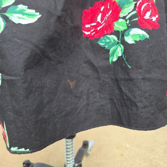 Vintage Floral Midi Full Skirt Size S Retro Pin Up Rockabilly Gothabilly Goth - Picture 4 of 8